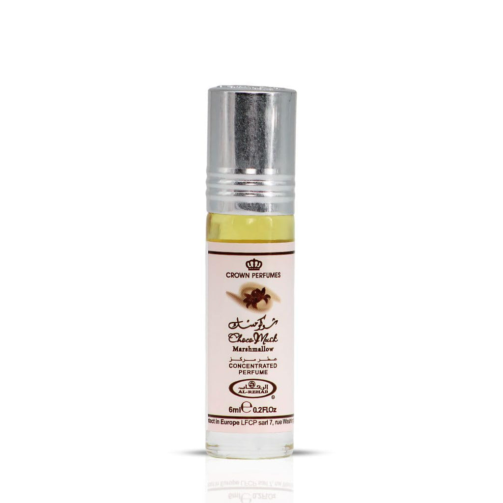 Al Rehab Choco Musk Marshmallow – Sweet Chocolate-Vanilla Concentrated Perfume Oil Roll-On for Unisex, 0.2 Ounce / 6ml