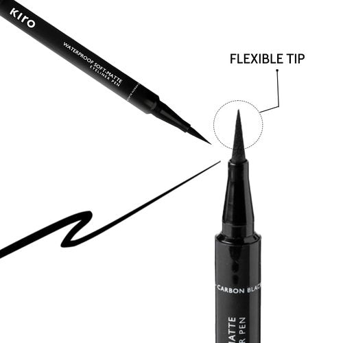 KIRO Soft-Matte Waterproof Eyeliner Pen – Carbon Black | Smudge-Proof, Vegan & Paraben-Free | High-Precision Liquid Eye Pen with Quick-Dry Formula | Intense Matte Finish | 24-Hour Stay | 1.1 ml