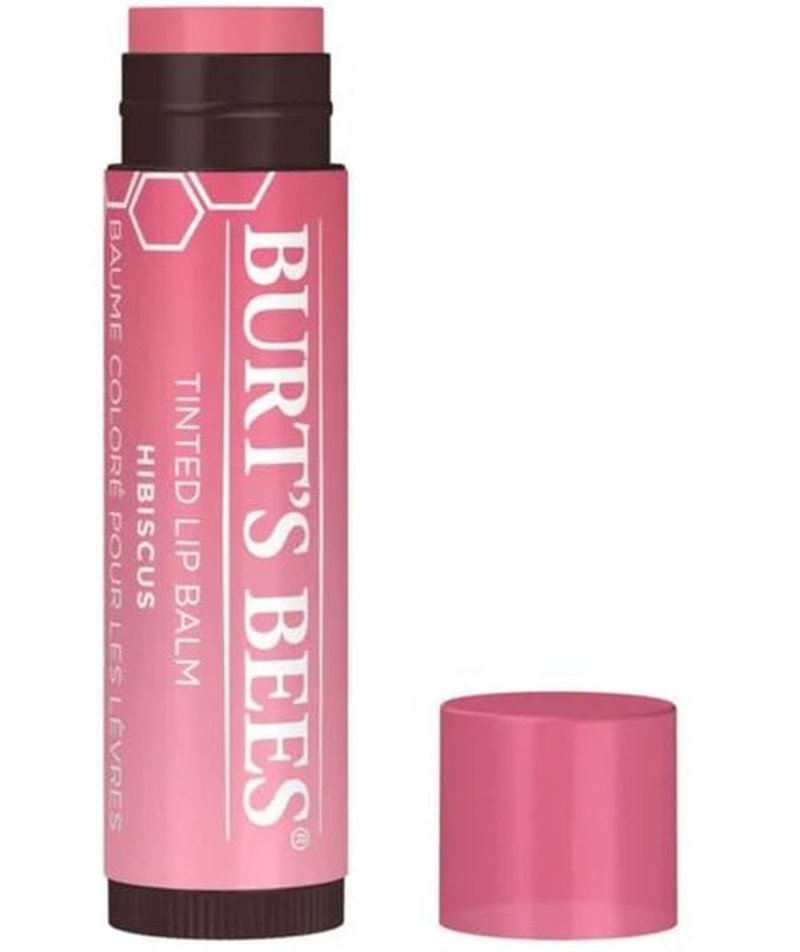 Burt's Bees Tinted Lip Balm - Hydrating Color in Red Dahlia, Hibiscus & Zinnia | 3-Pack
