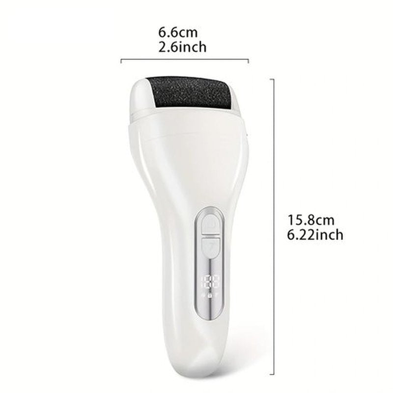 Electric Foot Callus Remover Kit for Women and Men;Rechargeable Electronic Foot File with 3 Heads Waterproof;Professional Feet Care Tools for Dead Skin;Hard Cracked Dry Skin (White)