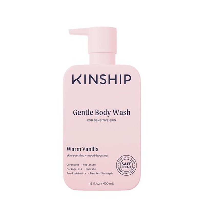 Kinship Gentle Moisturizing Body Wash for Sensitive Skin | Eczema Relief & Hydration for Dry Skin | Vanilla Body Soap, 13 oz