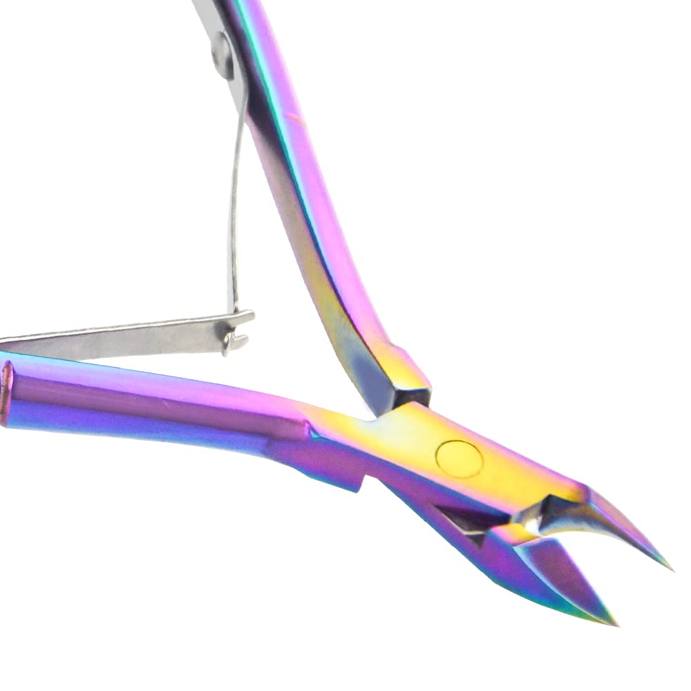 XINMEIWEN 8Pieces Cuticle Trimmer Cuticle Nipper Cuticle Remover Cuticle Cutter with Cuticle Pusher Stainless Steel Cuticle Cutter Clipper Nail Tools for Fingernails and Toenails (Rainbow)