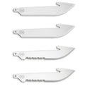 OUTDOOR EDGE 3" Replacable Combo Blade Pack - 2 Stainless Steel EDC Drop-Point Blades & 2 Stainless Steel Serrated Drop-Points - Compatible 3" Razor Blade Knives