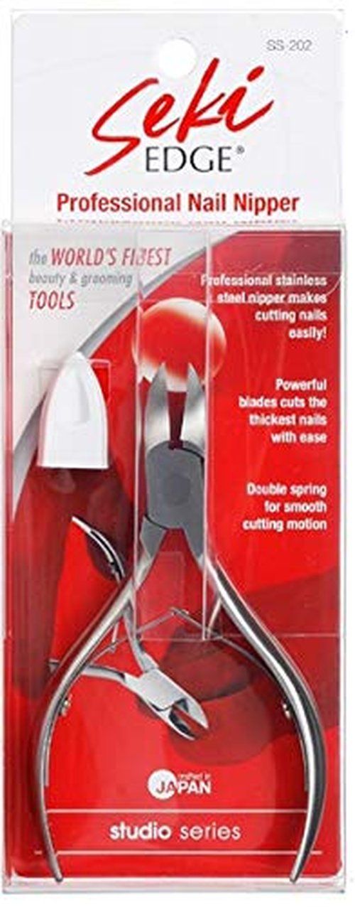 Seki Edge Professional Nail Nipper (SS-202) - Stainless Steel Nail Nippers Easily Cut Thick Toe Nails & Ingrown Toenails - Pedicure Tools for Men & Women - Salon, Spa, & Home Use - Made in Japan