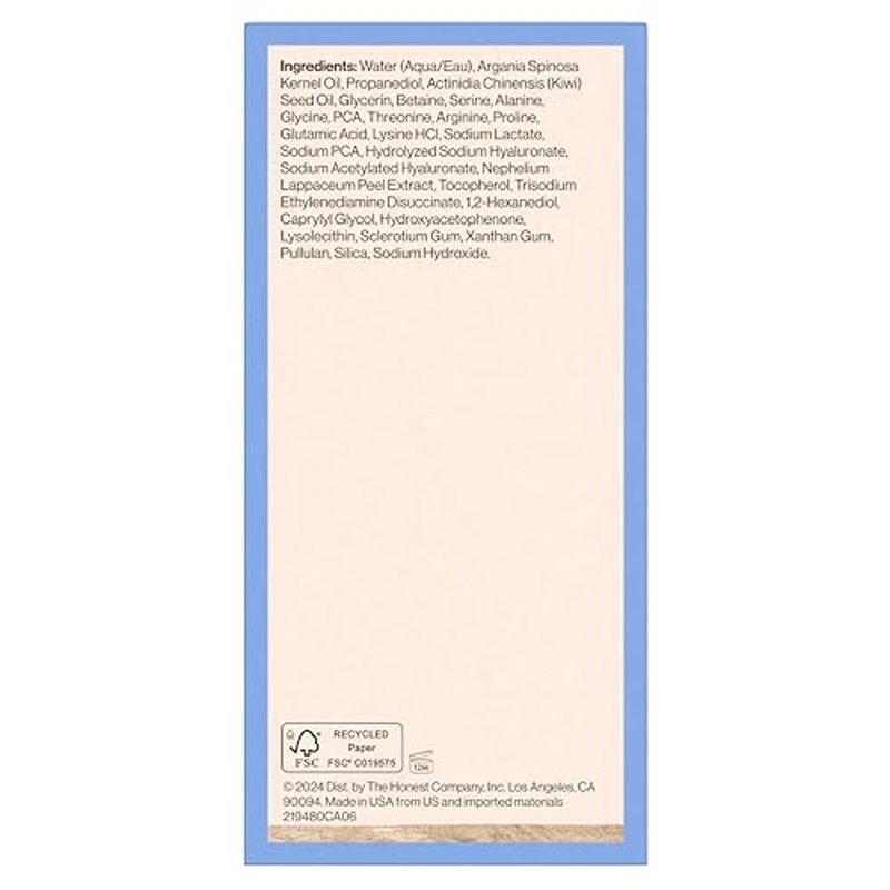 Honest Beauty Hydrogel Deep Hydration Hyaluronic Acid Serum, Moisturizes Plumps, Hypoallergenic, Fragrance-Free, Vegan, Gentle for Sensitive Skin, 1 fl oz