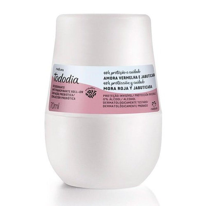 Natura Tododia Amora Vermelha e Jabuticaba Roll-On Antiperspirant Deodorant For Women 2.36 Fl Oz 70ml Red Berries