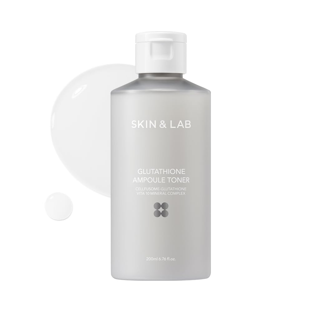 [Skin&LAB] Glutathione Ampoule Toner 6.76 fl oz, Improve Dart Spot, Hyperpigmented, Skin Clarity, Korean Toner for Sensitive Skin