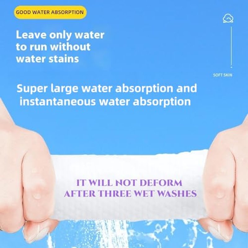 Disposable face towel,MIXUISEE thick and soft face towels,100% cotton face towels,super thick 130%. Suitable for makeup removal and cleansing, and applicable to sensitive skin. (100 pieces)