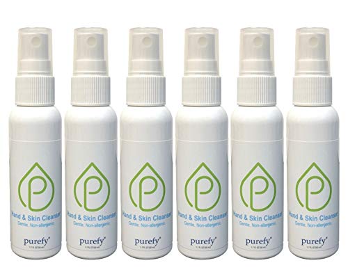 PUREFY Hand and Skin Cleanser (50ml, 6pk) - Hypoallergenic, Antimicrobial, Hypochlorous Technology, Great for Sensitive Skin; Promotes Natural Defense Against Eczema, Dermatitis, Acne.