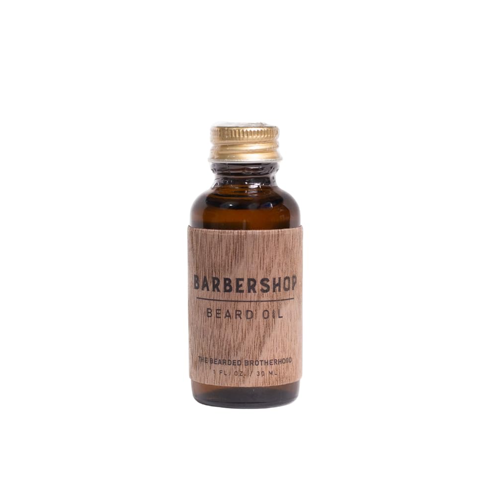 The Bearded Brotherhood Barbershop Beard Oil- TBB – Daily Beard Conditioner & Softener – Classic Men’s Grooming Oil with Warm Barbershop Scent, 1 oz