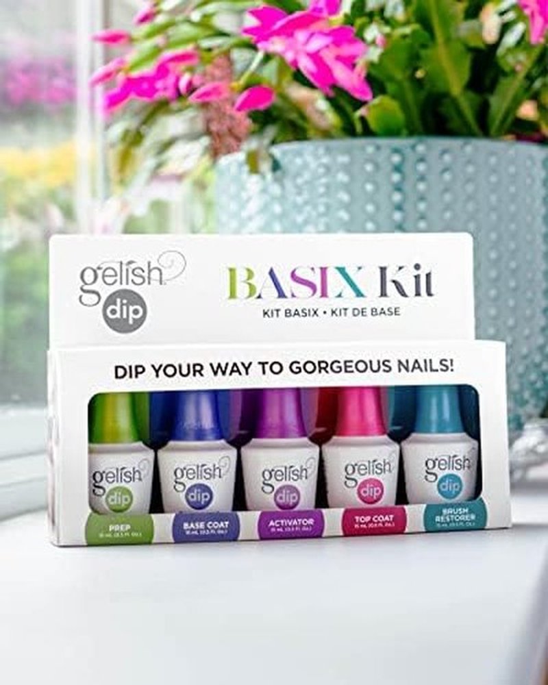Gelish Dip Basix Kit - Odor-Free, Easy Application for Salon-Quality Dip Powder Nails at Home | No UV or LED Lamp Required