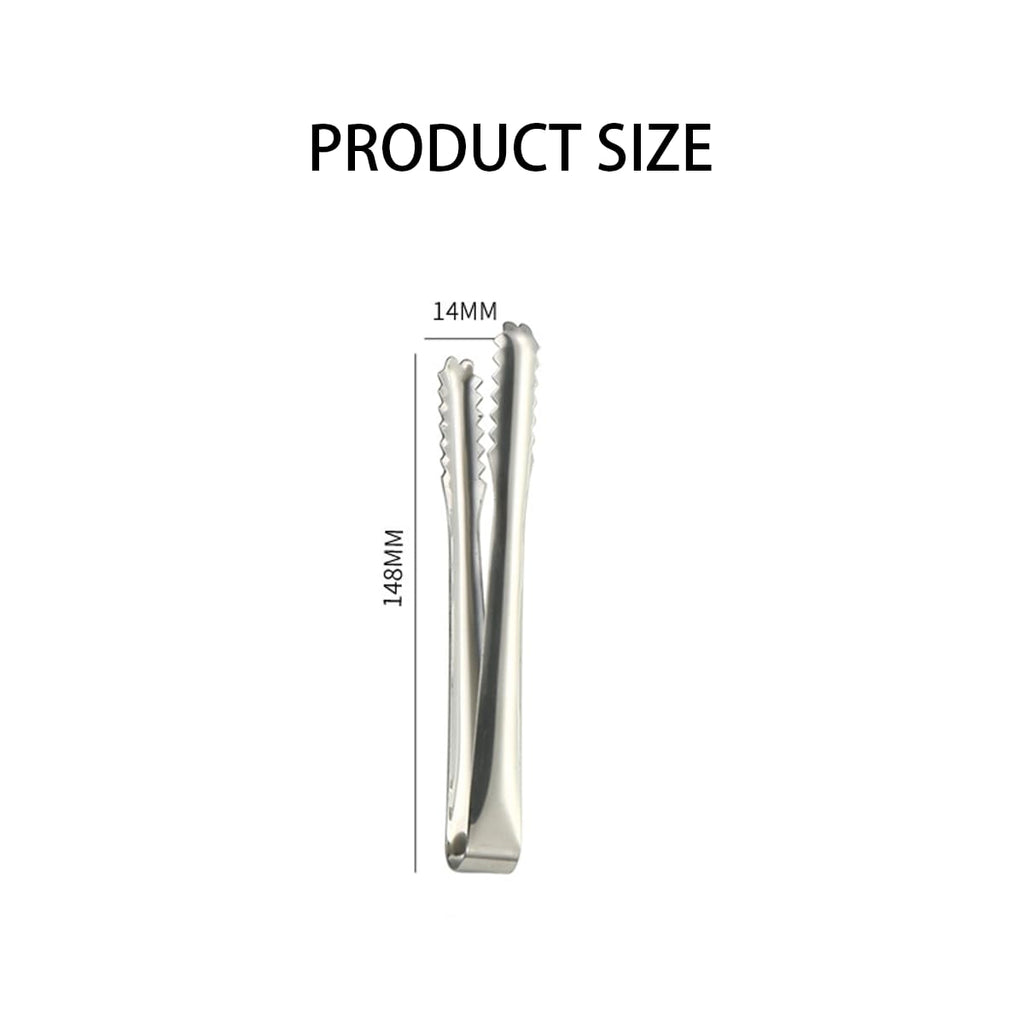 Helonge 2 Pcs 304 Stainless Steel Ice Tongs, 6 inches Ice Tube Tongs for Ice Bucket Ice Sugar Cubes Coffee Bar Food Serving etc