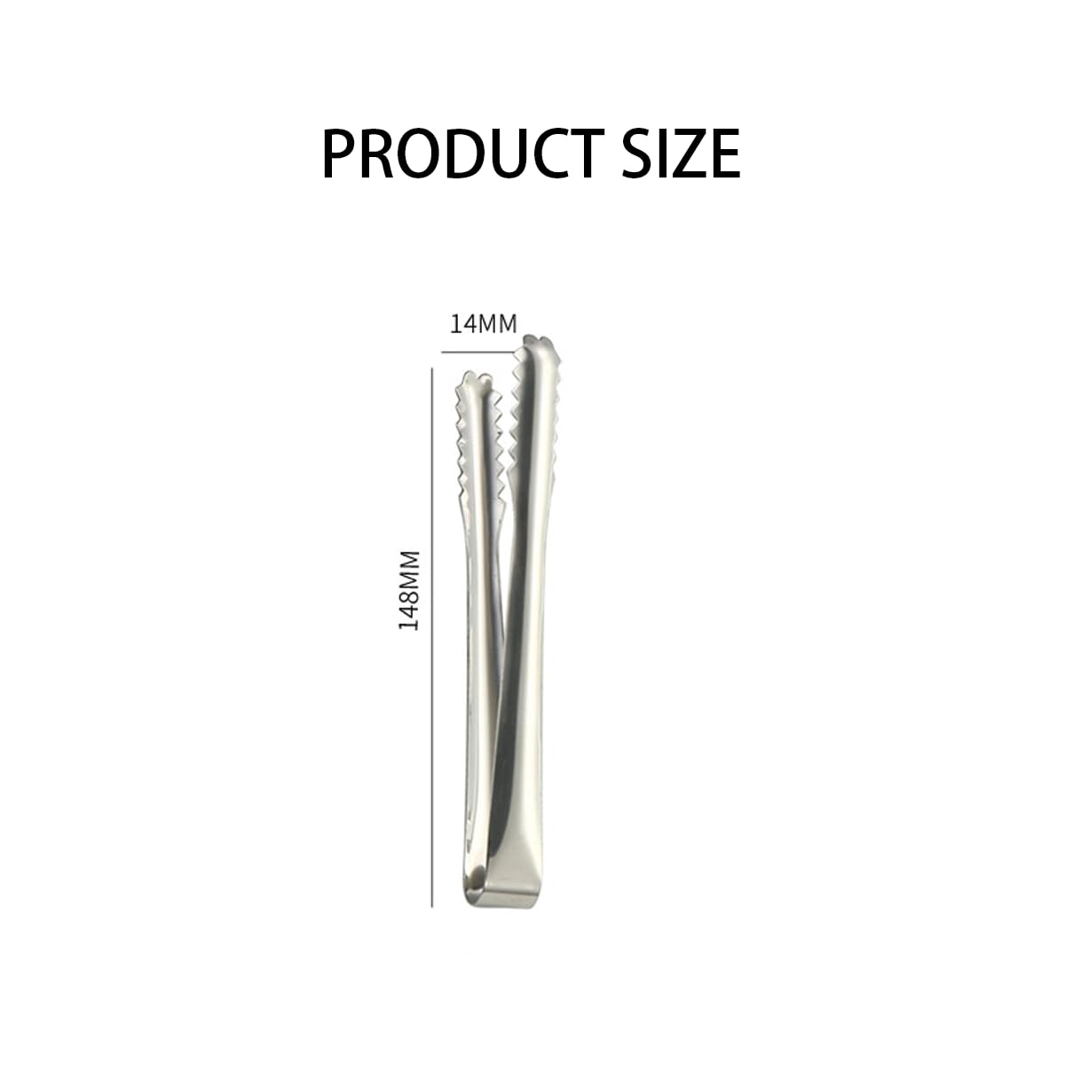 Helonge 2 Pcs 304 Stainless Steel Ice Tongs, 6 inches Ice Tube Tongs for Ice Bucket Ice Sugar Cubes Coffee Bar Food Serving etc