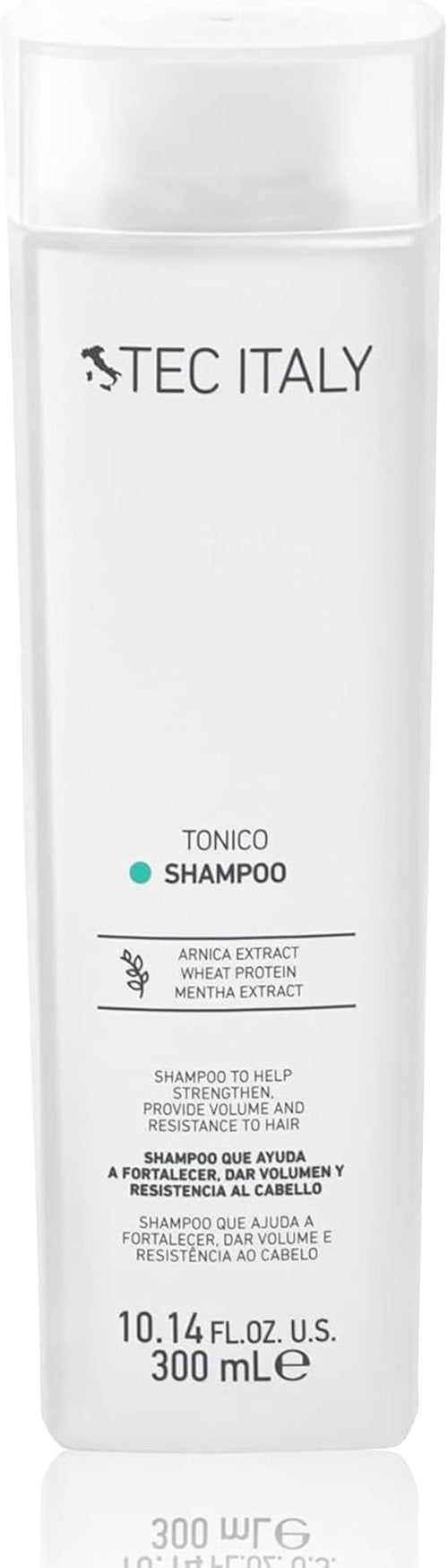 Tec Italy Tonico Volumizing Shampoo for Fine or Weak Hair, Strengthening, Adds Body & Thickness, Gentle Daily Cleanser, 10.14 fl oz (300 ml)
