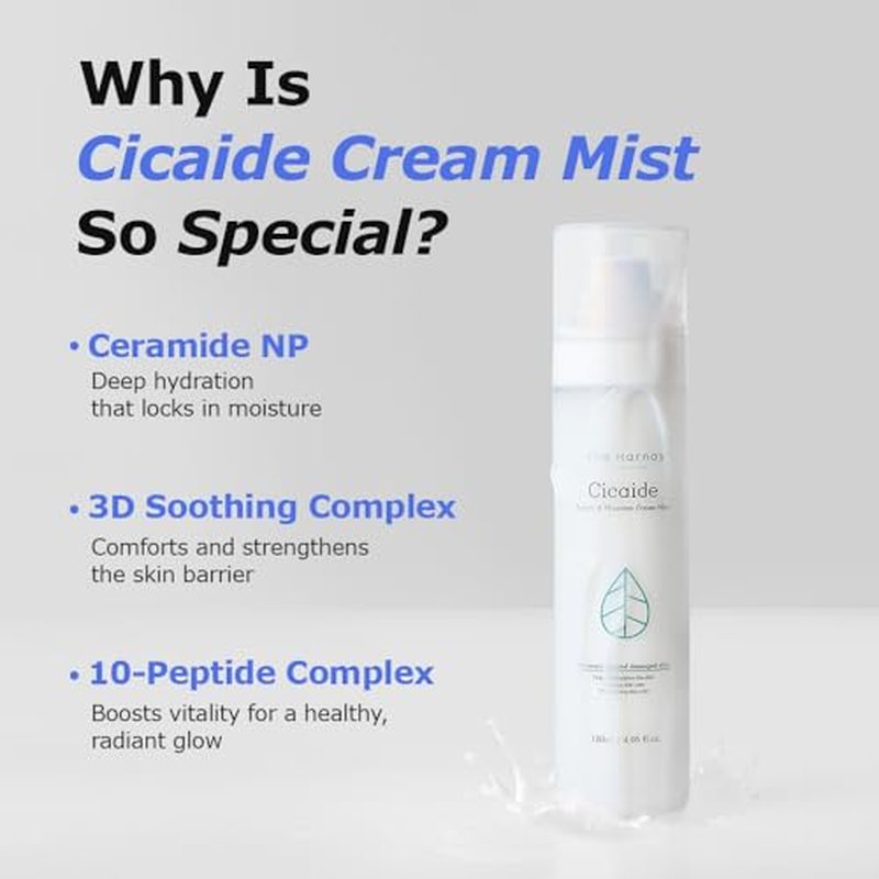 The HARNAY Cicaide Cream Mist 3.38 fl. oz | Korean Hydrating & Soothing for Stressed Skin | Makeup Prep & Setting Spray | 24-Hour Moisture Boost | K-Beauty Makeup Artist Pick