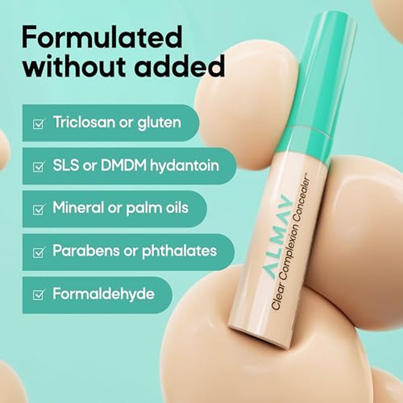 Almay Clear Complexion Concealer, Cruelty-Free Makeup for Acne-Prone Skin, Non-Comedogenic, Vegan, Hypoallergenic, 050, 0.3 fl oz