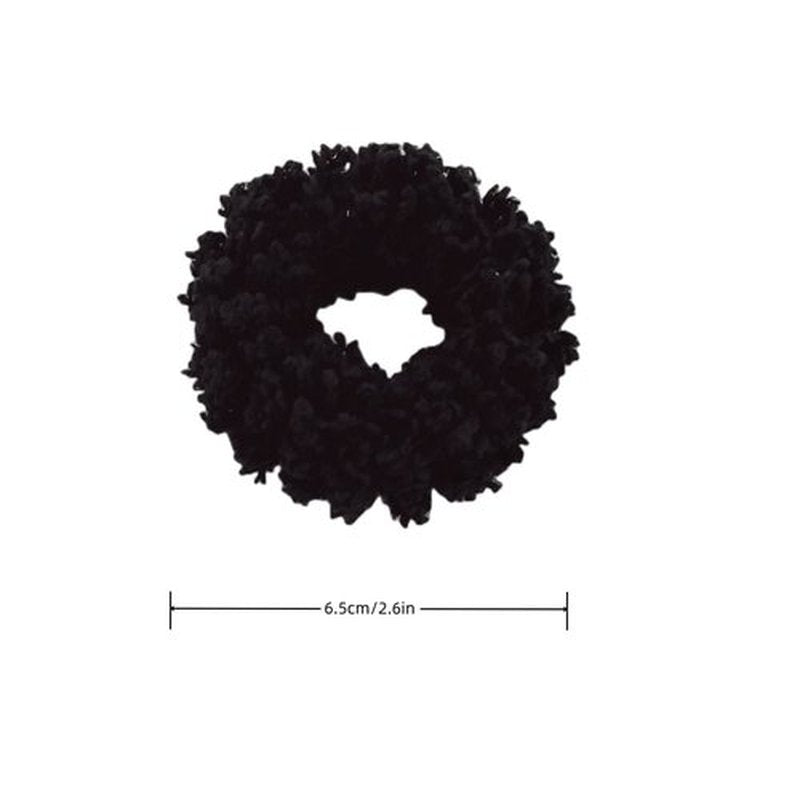 Grutyopkn 8pcs Plush Scrunchie Hair ties Large Scrunchie fluffy tied Hair Rope Cute Elastic Hair Bands Scrubchy Hair Accessories for Women and Girls (Black)