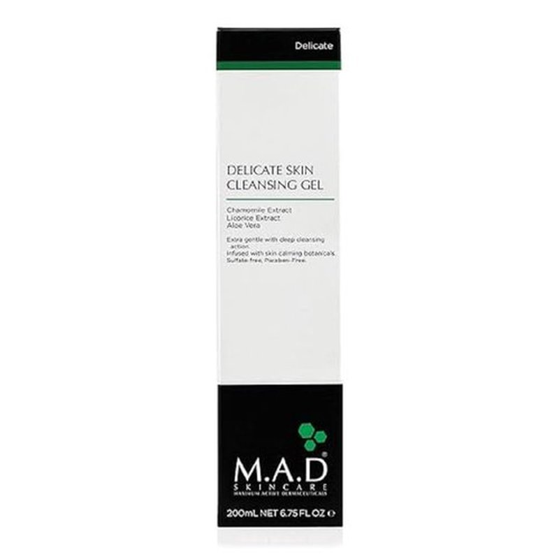 M.A.D Skincare Delicate Skin Cleansing Gel - Extra Gentle Formula, 6.75 oz.