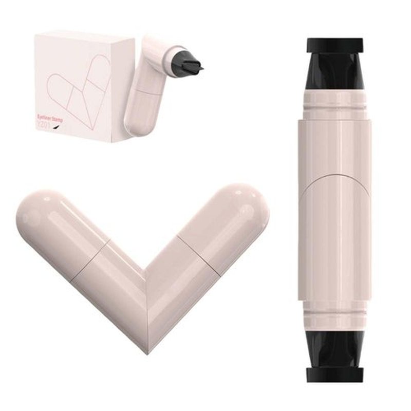 Skiennix Rotating Waterproof Winged Eyeliner Stamp Pen - Quick Dry, Smudge-Proof Gel Pencil Set (Black)