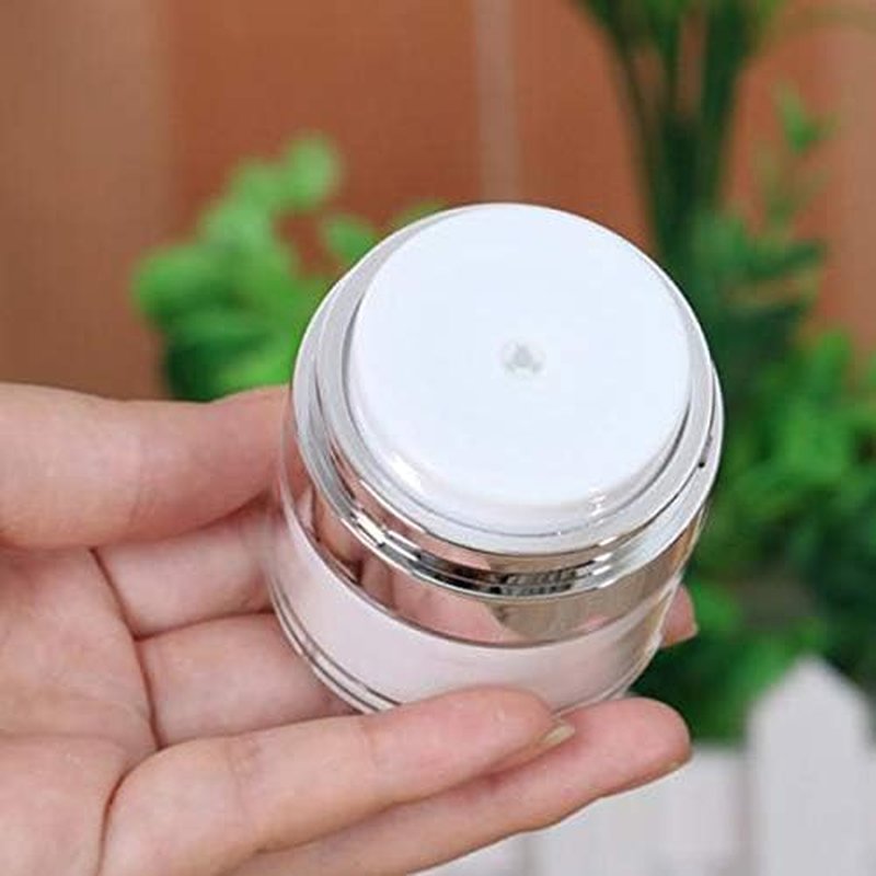 Airless Cosmetic Jar - Refillable Travel Makeup Container | Leak-Proof Design for Foundation & Creams | 1.7 oz Made in USA
