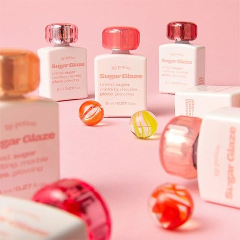 alternativestereo Lip Potion Sugar Glaze Tint | K-Beauty High-Shine & Long-Lasting Lip Tint | Hydrating, Non-Sticky Glossy Finish | 7 Shades | 0.3 Oz (No.2 Rose Ball)
