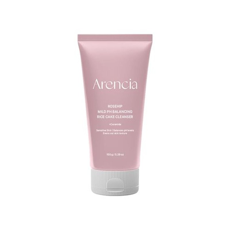 ARENCIA Rosehip Rice Cake Cleanser - pH Balancing Face Wash with Ceramide for Sensitive Skin, 5.29 oz