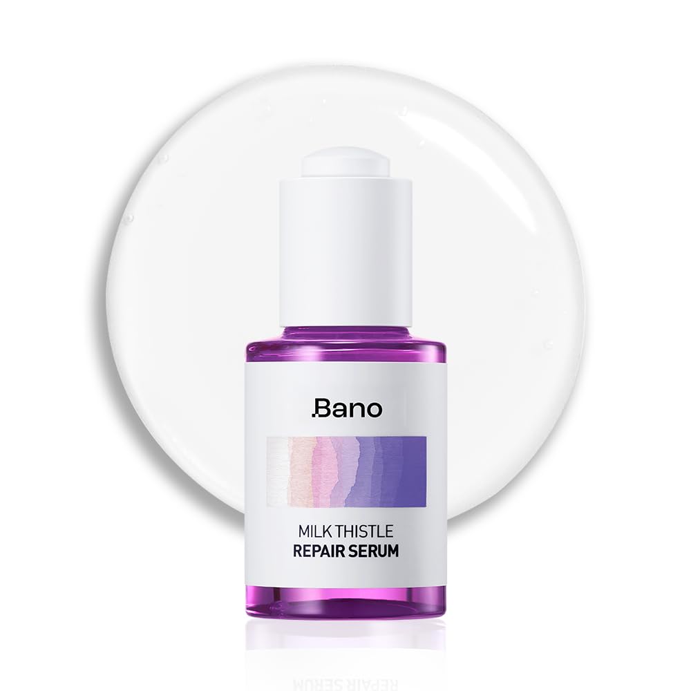 Bano Milk Thistle Repair Serum for Sensitive & Redness-Prone Skin - Calming & Barrier Repair | Hydrating, Fast-Absorbing | Korean Skincare, Fragrance Free | 1.01 fl oz