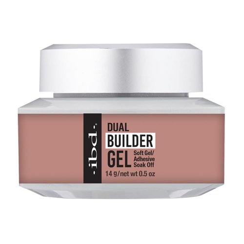 ibd Dual Builder Gel in Warm Nude, Soft Gel and Adhesive, Easy Soak Off, 0.5 oz