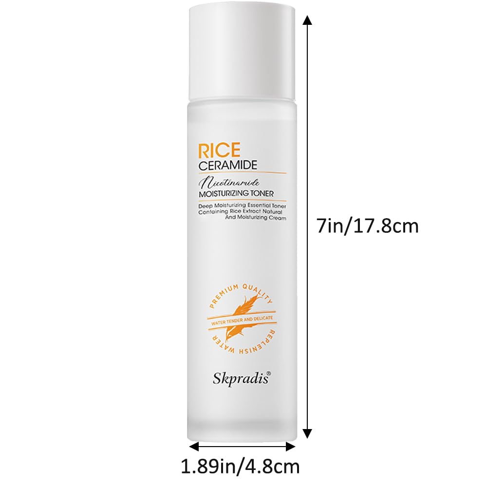 GOSNLDOW Rice Toner, Natural Rice Ingredient Toner, Contains Ceramide Extract, Reduces Dry Feeling, Dull, Combination Skin, Vegan, Fragrance-Free, Suitable for Many Skin Types 4.05 Fl Oz