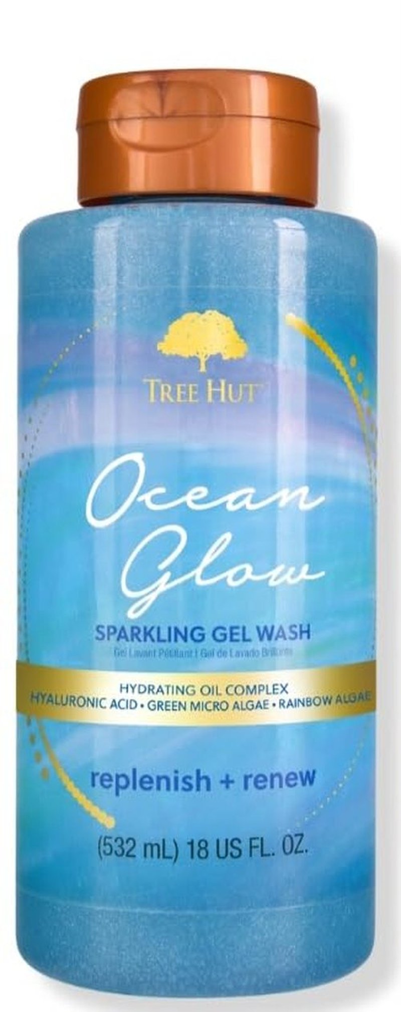 Tree Hut Ocean Glow Hydrating Foaming Gel Body Wash, 18 fl oz Ocean Glow Hydrating Fragrance Mist, 5.2 fl oz