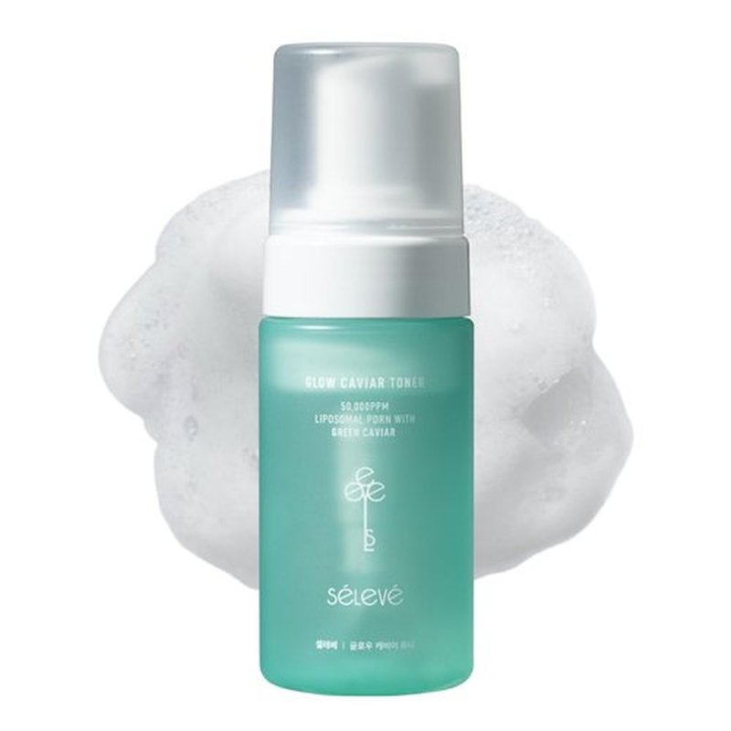 SELEVE Glow Caviar Bubble Toner – Hydrating & Glow Face Toner with Green Caviar Liposomal, Niacinamide, Panthenol & Ferulic Acid, Sensitive & Dry Skin, Korean Skin Care (3.38 fl.oz / 100ml)