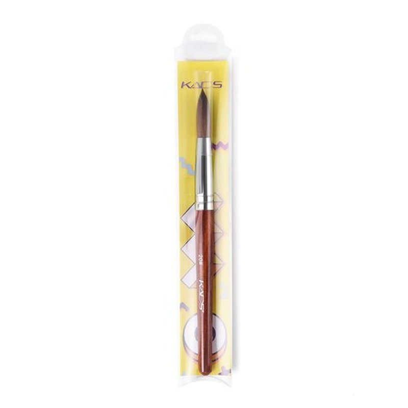 KADS 100% Kolinsky Sable Acrylic Nail Art Brush Red Wood Pen Nail Brush Size 12# 14# 16# 18# 20# Nail Art Manicure Tool Set (20#)