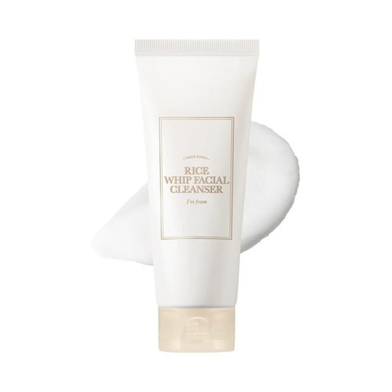 I'm from Rice Whip Facial Cleanser, low-pH Korean Rice Water Face Wash for sensitive, dry skin, Gentle Face Wash for Hydrating & Moisturizing, Creamy Lather, Makeup Remover (5.07 Fl Oz)