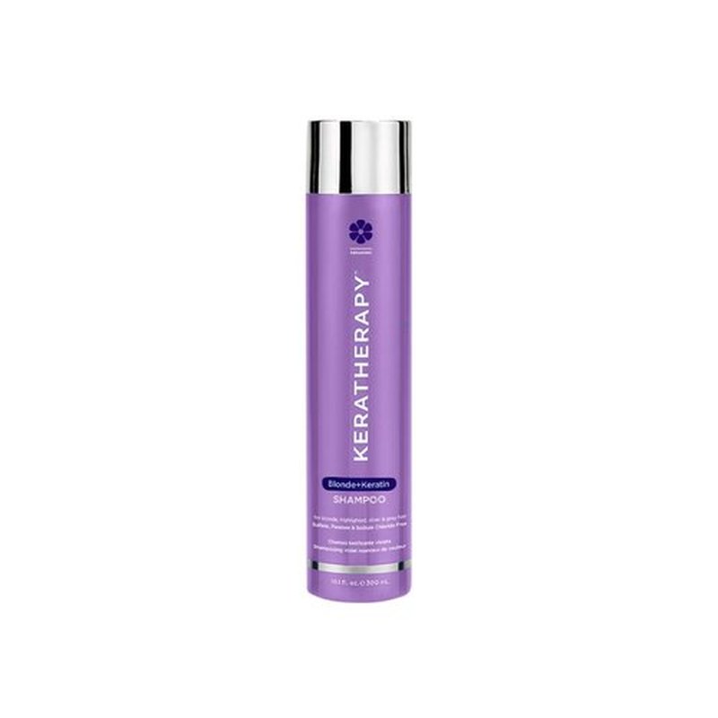KERATHERAPY Keratin Infused Totally Blonde Violet Toning Shampoo, 10.1 fl. oz., 300 ml - Violet Shampoo for Blonde Color Treated Hair, Brassy, Silver, & Highlighted - Sulfate & Paraben Free