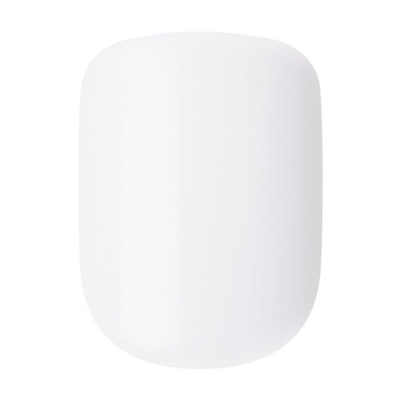 KISS imPRESS Press-On Nails - No Glue, Frosting White, Short Squoval Shape | 30 Nails + Accessories