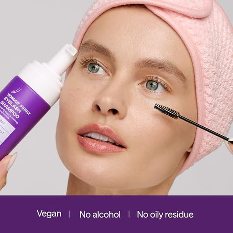 Lash Shampoo Kit with Eyelash Spoolie & Eyelash Shampoo Included - Lash Cleaning Kit for Salon, Home - No Parabens, No Sulfates - Eye Wash Kit with a Brush