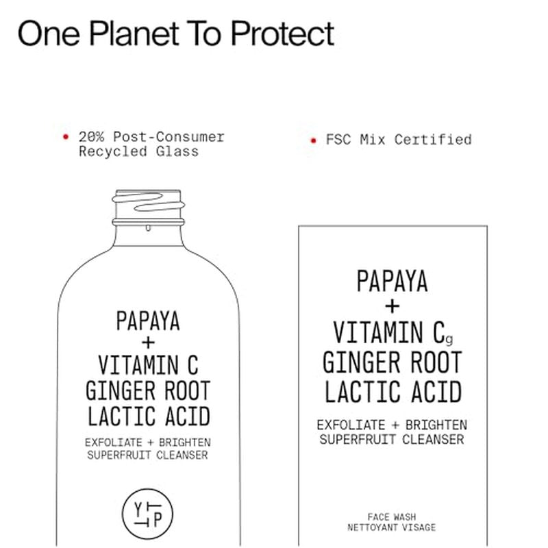 Youth To The People Superfruit Facial Cleanser Full Size - Papaya + Vitamin C Exfoliating Face Wash, Skin Renewal with AHA + BHA, Evens Tone & Texture for Soft + Radiant Skin - 5 fl oz