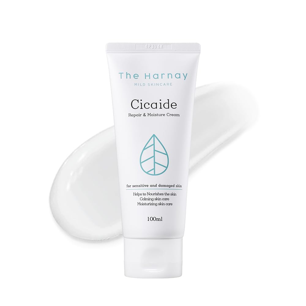 The harnay Cicaide Cream 3.53 oz | Korean Cica & Ceramide Daily Face Moisturizer for Sensitive Skin | Long Lasting Hydration & Soothing Barrier Care | K-Beauty, Crema Hidratante para la Cara Coreana