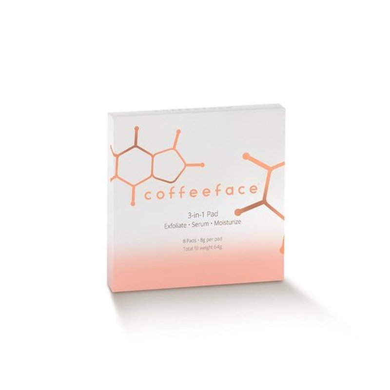 Coffeeface Anti-Aging Moisture Pads - 3-in-1 Exfoliating & Hydrating Treatment | Hypoallergenic | 8 Count