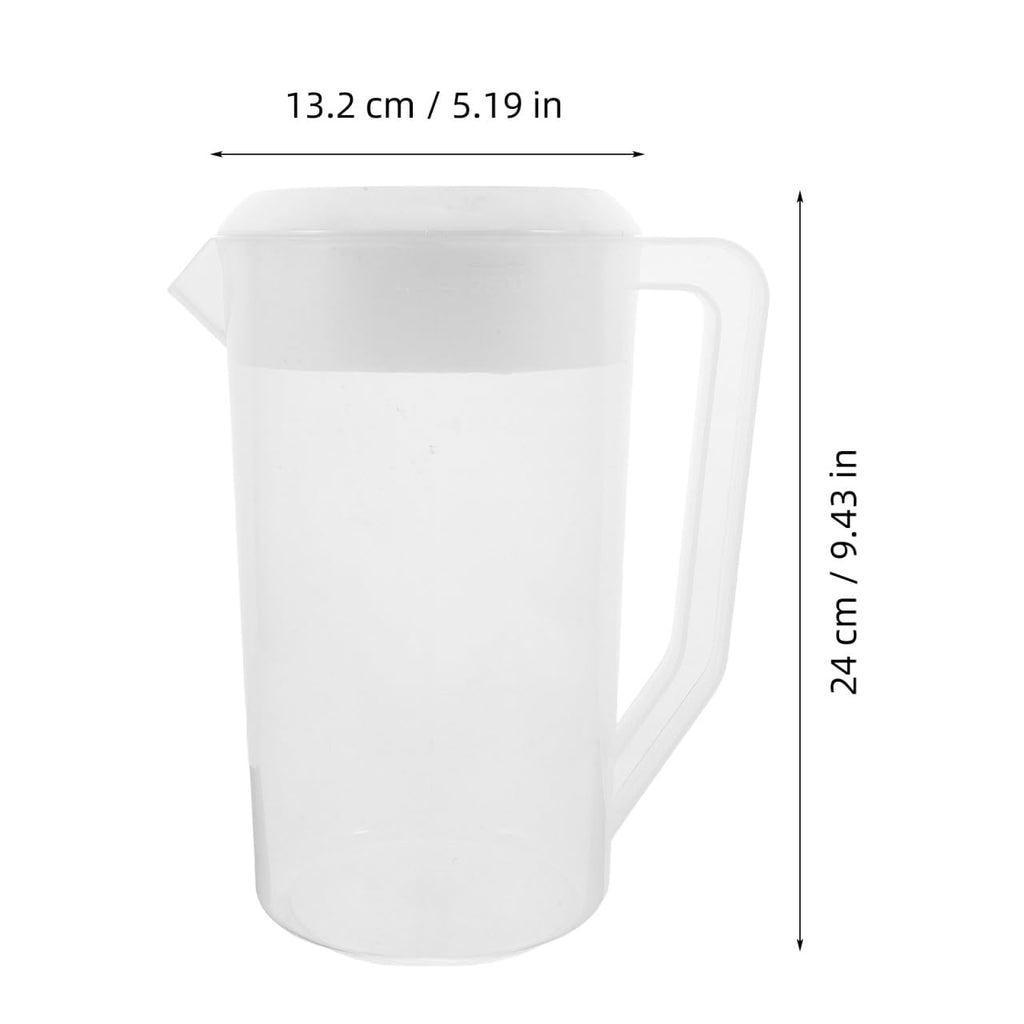 Housoutil 2.5L Plastic Beverage Pitcher Jug with Lid with Measurements