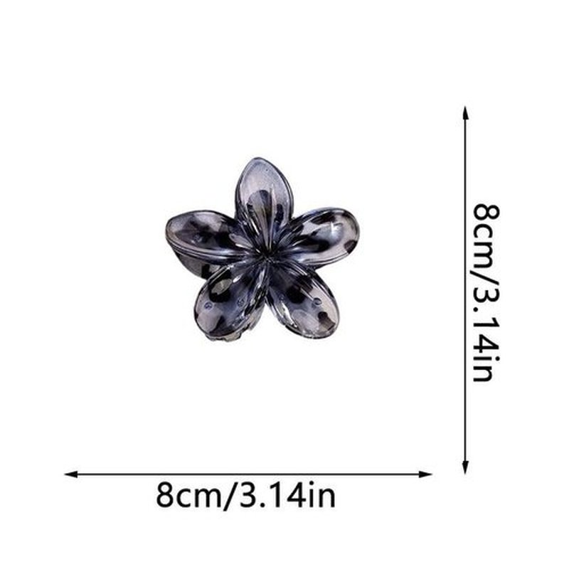 6PCS Flower Hair Clips, Large Claw Clips for Women Thick Hair, Non Slip Strong Hold for Women Thin Hair Girls Gifts (Leopard print -B)