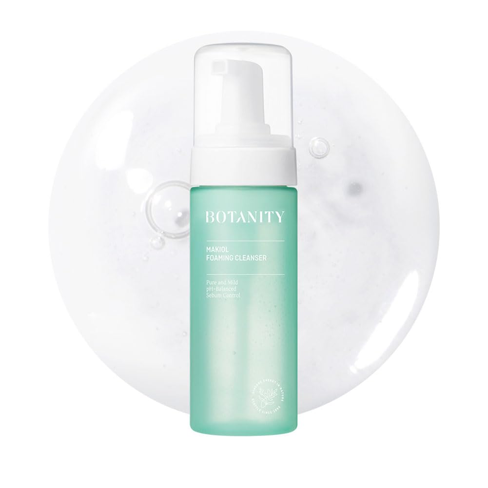 BOTANITY Makiol Foaming Cleanser | Low pH Cleanser with LHAs | Gentle & Refreshing | Sebum Control | Pore Refining | All Skin Type | Cruelty-Free | 5.07 fl oz