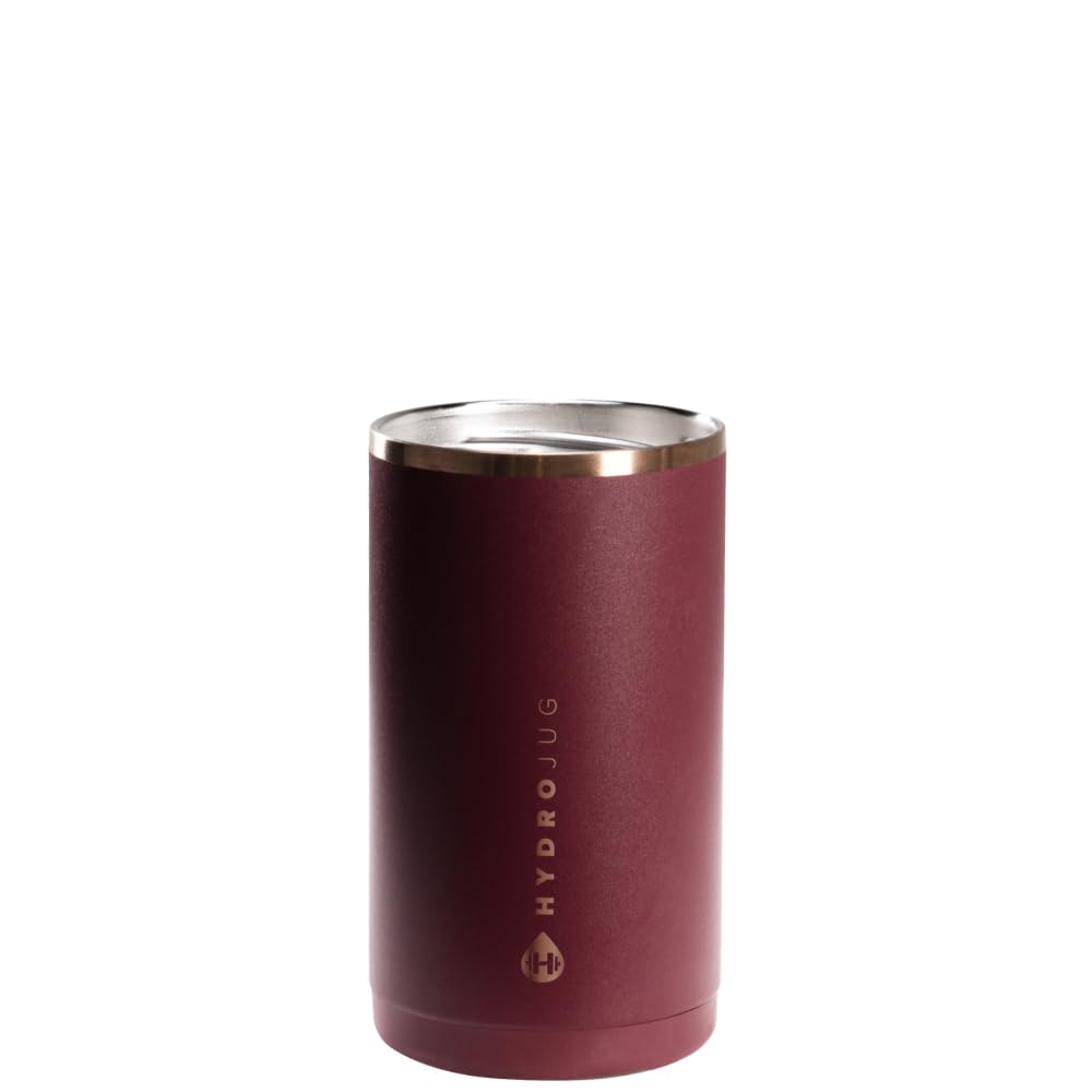 HydroJug Slim Can Cooler 12 oz, Stainless Steel Can Holder, Merlot