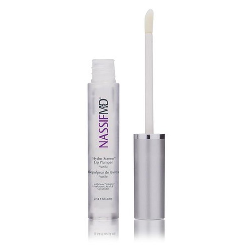 NassifMD Hydro-Screen Lip Plumping Oil - Hydrating Serum with Hyaluronic Acid & Ceramide Jojoba Gloss