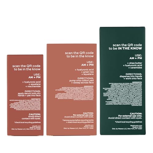 ITK Skincare Glowy Skin 3-Step Routine - Hyaluronic Acid + Niacinamide Serum, Squalane Milky Toner, Deep Moisture Ceramide Face Cream Moisturizer - Makeup Prep Skincare for Glowing Hydrated Skin