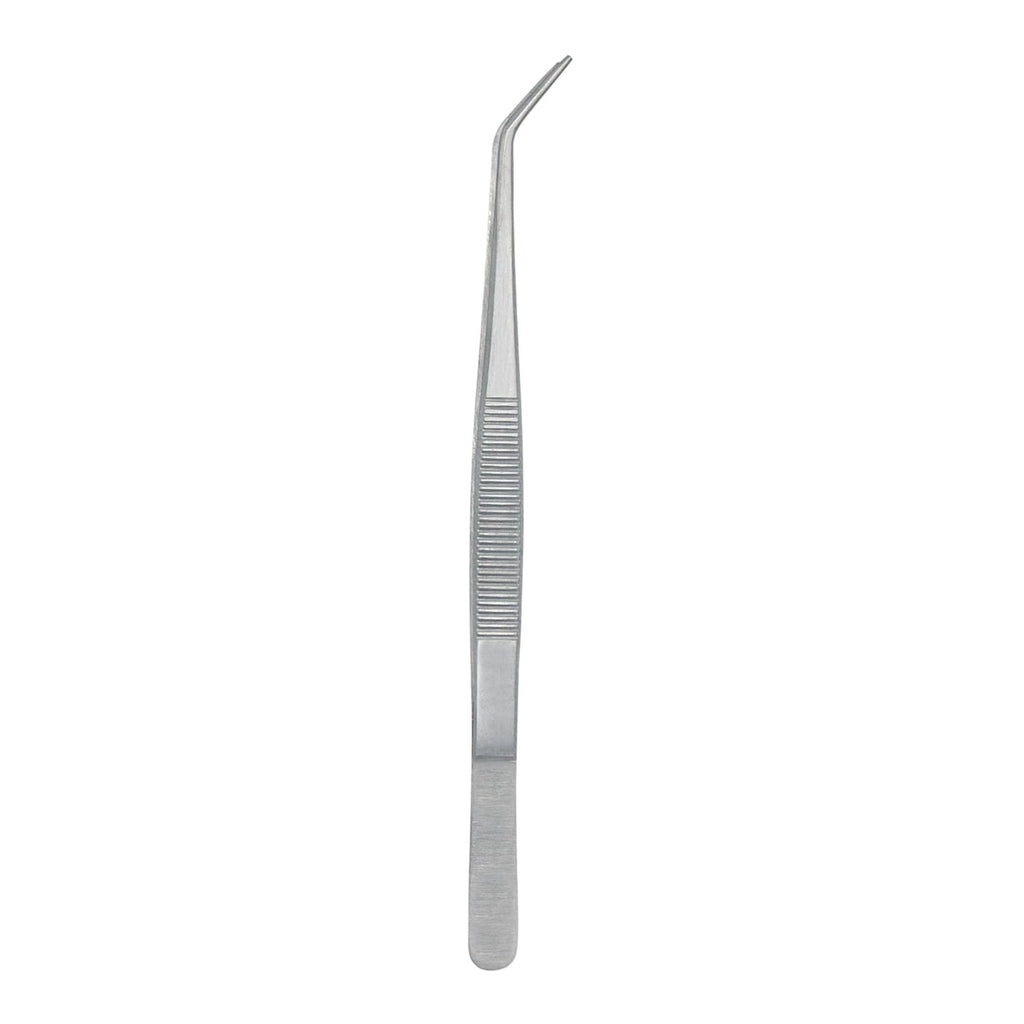 Stainless Steel Tweezers, with Curved Serrated Tip Multipurpose Tweezers Sewing Machine Tweezers Forceps for Craft Repairing (10)