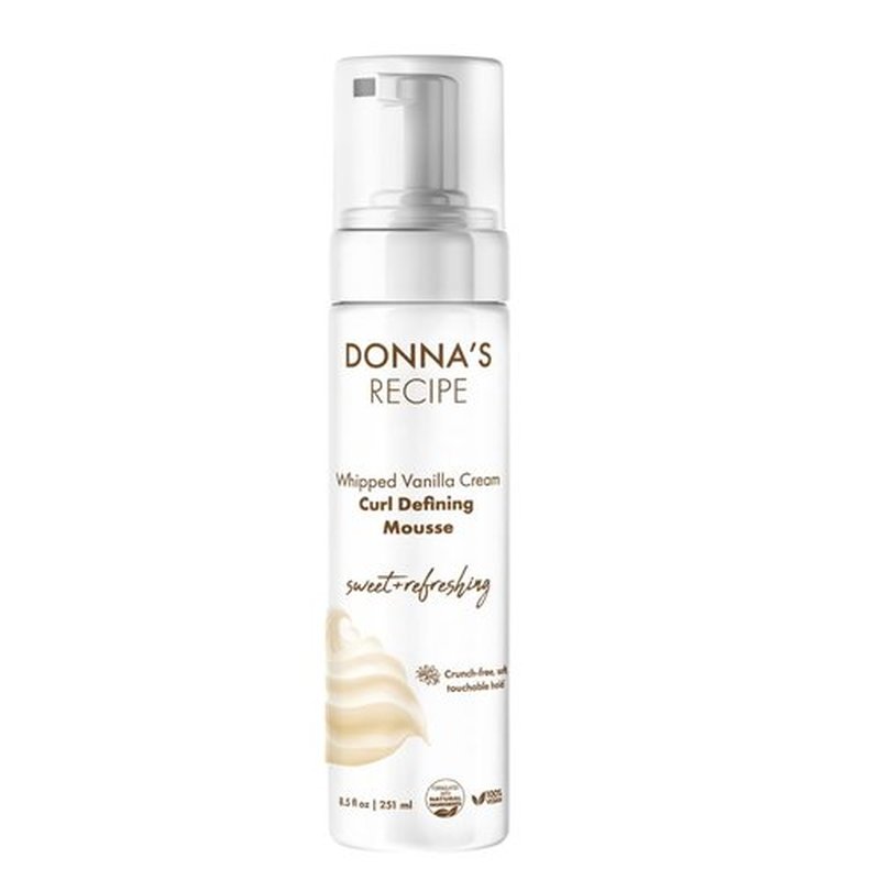 Donna's Recipe by Tabitha Brown | Curl Defining Mousse Whipped Vanilla Cream – Lightweight, Soft Hold, Frizz-Free Gloss – 8.5 fl oz