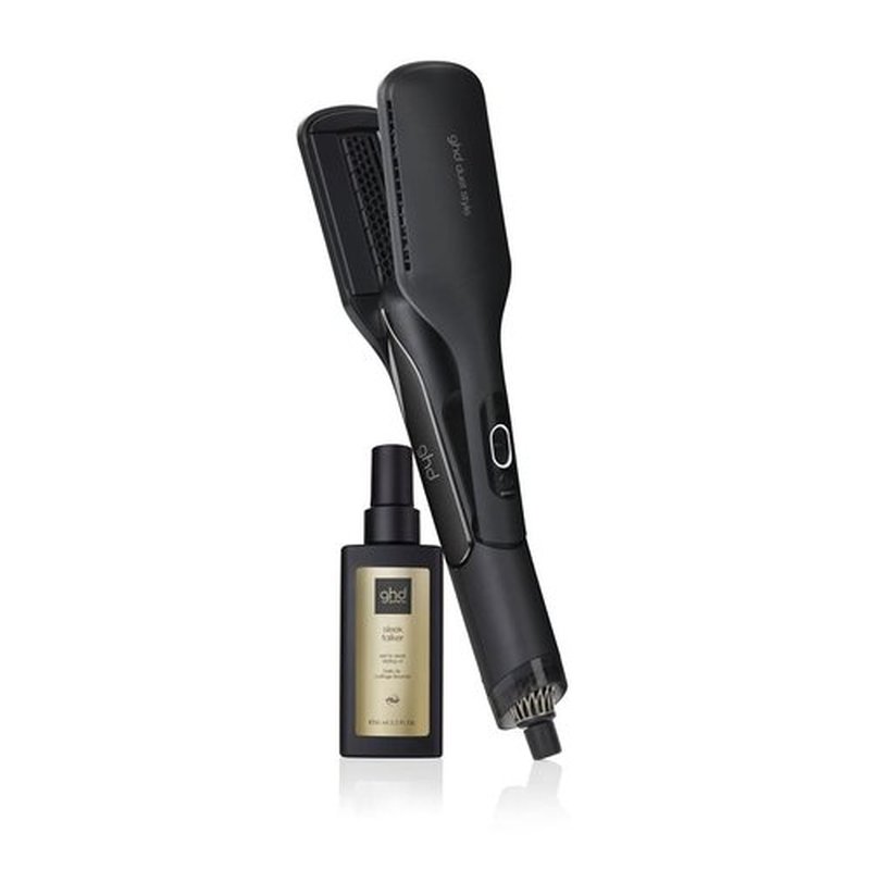 GHD Duet Style Power Couple - 2-in-1 Hot Air Hair Styler & Sleek Talker Styling Oil (Black, 3.2 fl. Oz.)