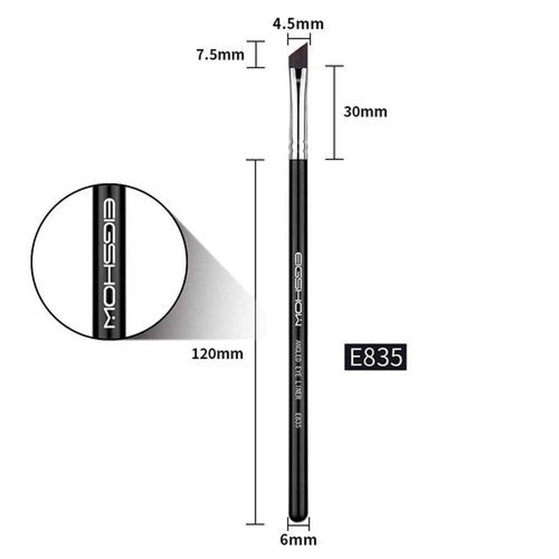 Skiennix Eyeliner Brush - PRO Precision Gel Eye Liner Makeup Brush with Ultra Thin Slanted Bristles | 2-Piece Set