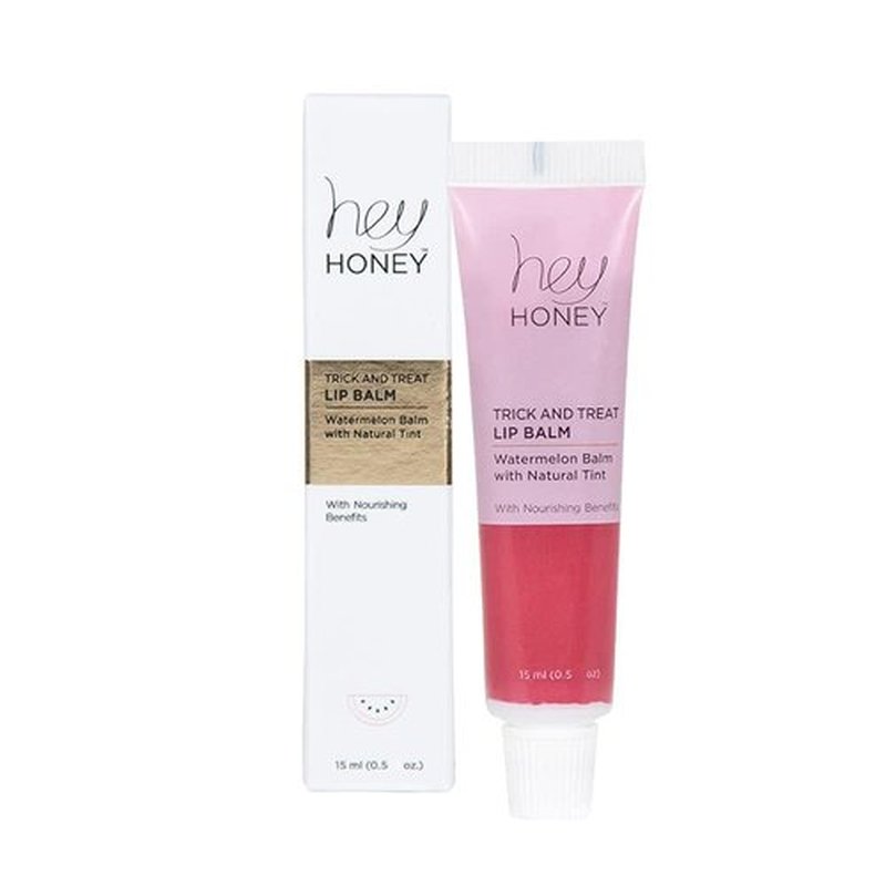 Hey Honey Trick and Treat Watermelon Plumping Lip Balm, 2 In 1 Natural Tint with Hydrating & Moisturizing Properties